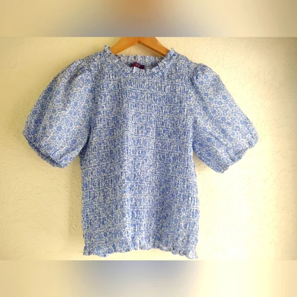 J. Crew Puff-sleeve smocked top in Liberty® D'Anjo Coast fabric - Picture 2 of 6